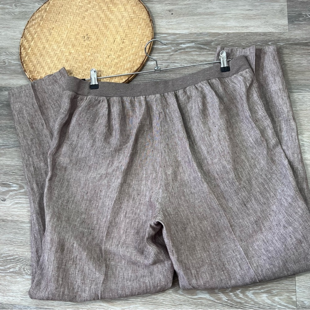 NEW J. Jill love linen beige pants w/ stretchy waist large TALL - Picture 2 of 8